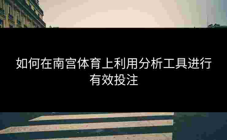 如何在南宫体育上利用分析工具进行有效投注