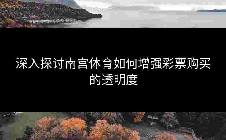 深入探讨南宫体育如何增强彩票购买的透明度